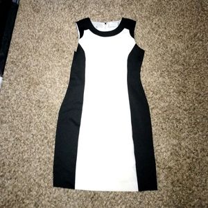 Calvin Klein black and white dress